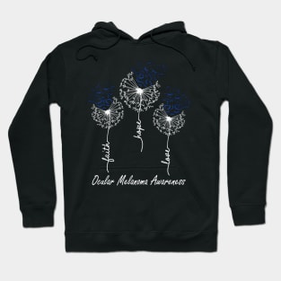 Ocular Melanoma Awareness  Faith Love Black Hoodie